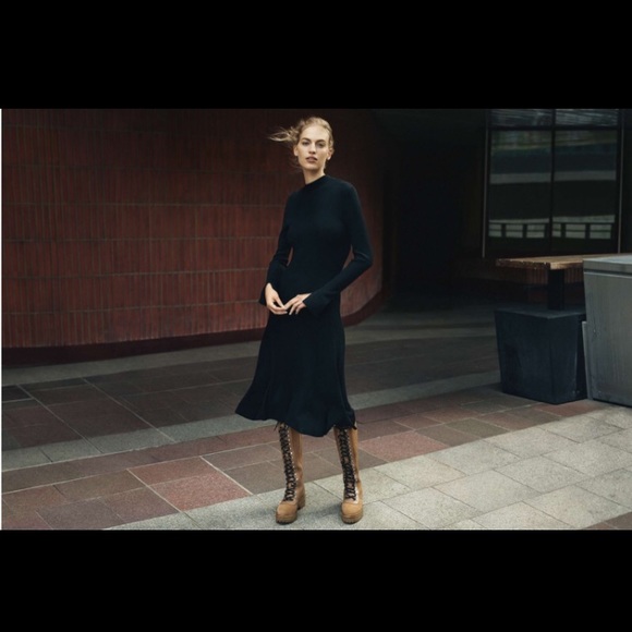 H&M Mock Neck Ribbed Dress Midi dress - Picture 4 of 4